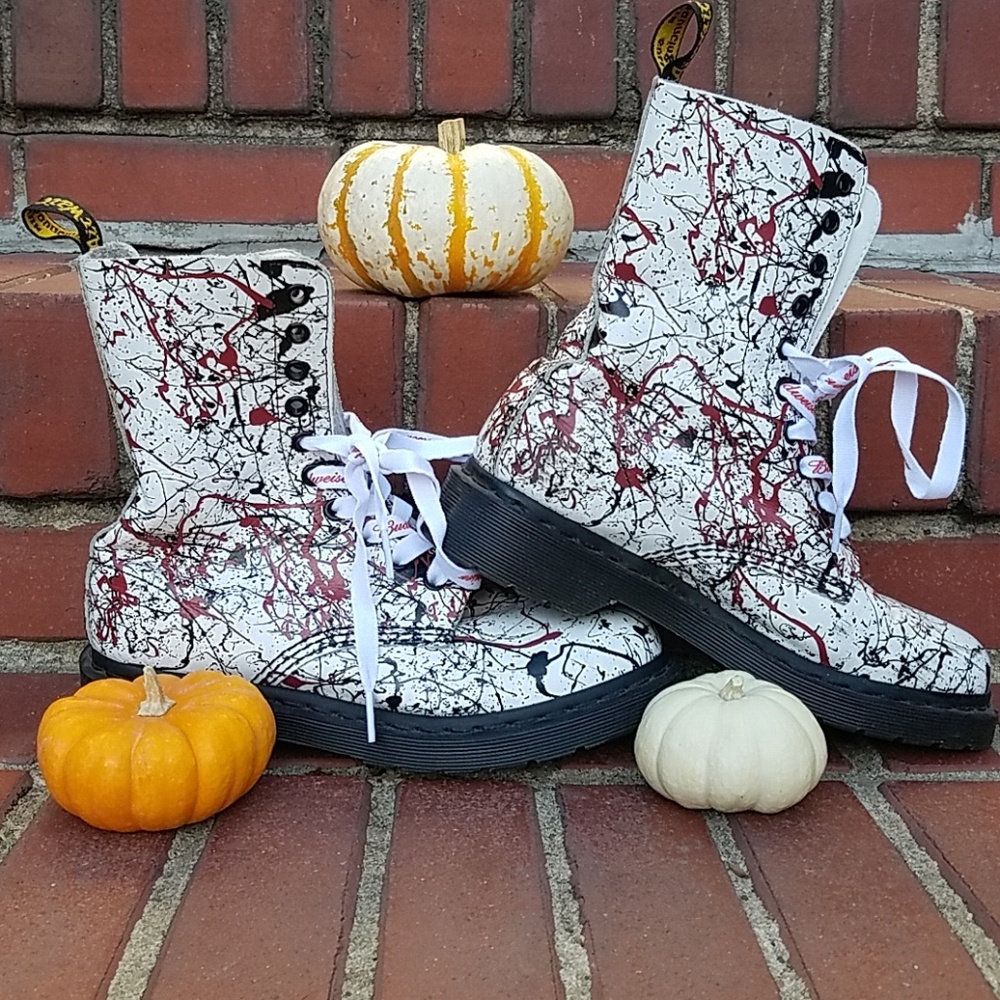 Limited edition black and red splatter Dr. Martens